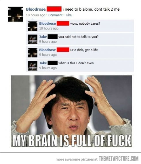 MEME: Facebook Update with Funny Picture of Jackie Chan.