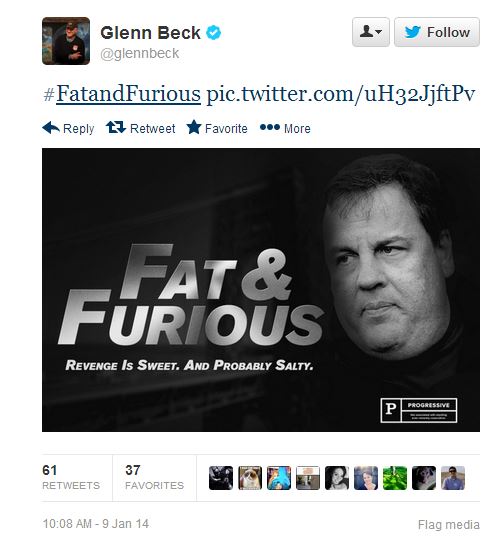 Glenn Beck jokes that Chris Christie is Fat and Furious