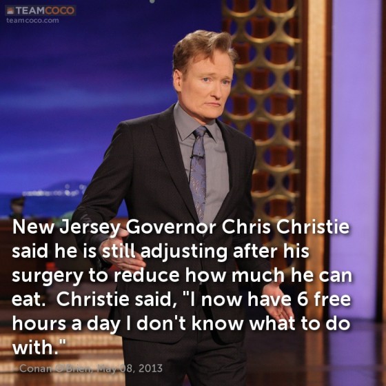 Conan O'Brien Jokes about Chris Christie's Eating Habits