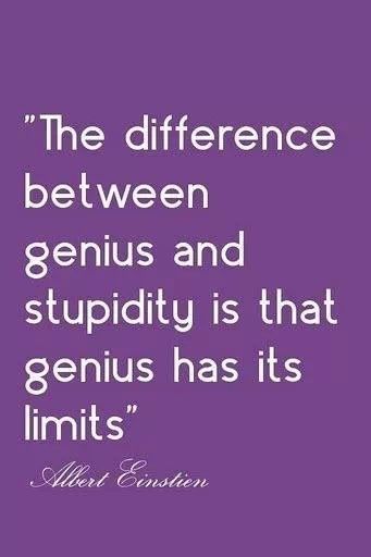 Albert Einstein Quote about the difference between genius and stupidity