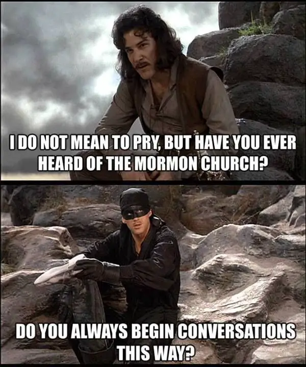 Joke about Mormon church missionary
