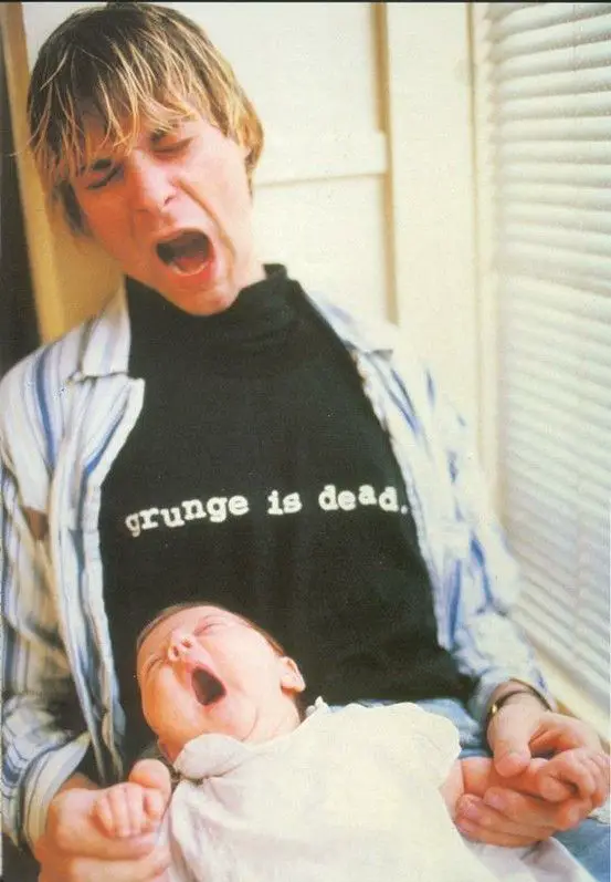 Kurt With His Baby Daughter Frances Bean Cobain