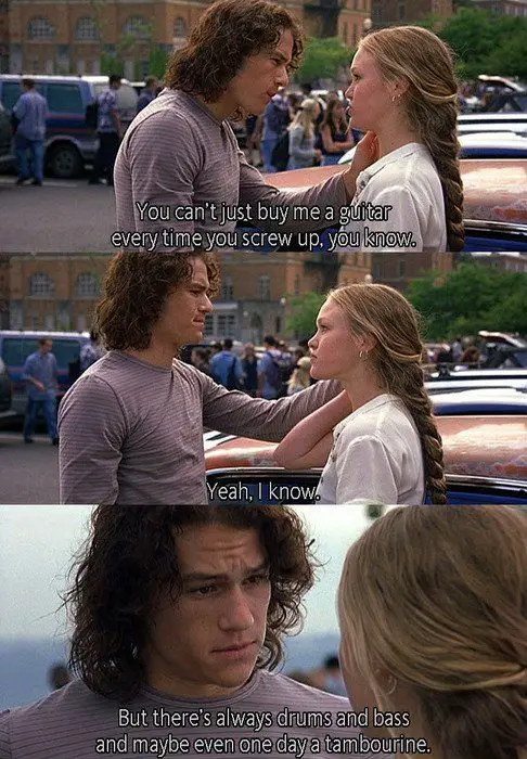 Larisa Oleynik with Heath Ledger character in 10 Things I Hate About You