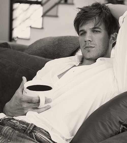 Matt Lanter With A Cup Of Coffee