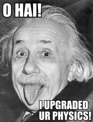 Funny Picture of Einstein with Even Funnier Physics Quote