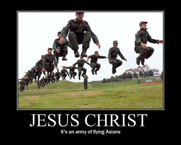 Random Funny Pictures: "Army of Flying Asians!"