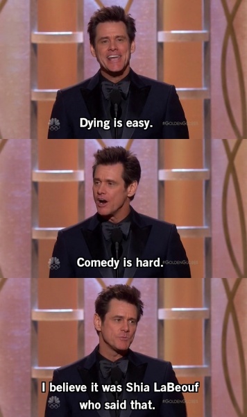 Funniest Golden Globe Moments - Jim Carrey about Shia LaBeouf