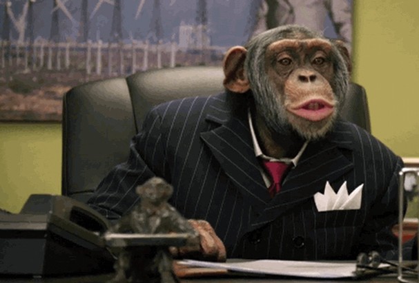 Monkey Dressed As Executive