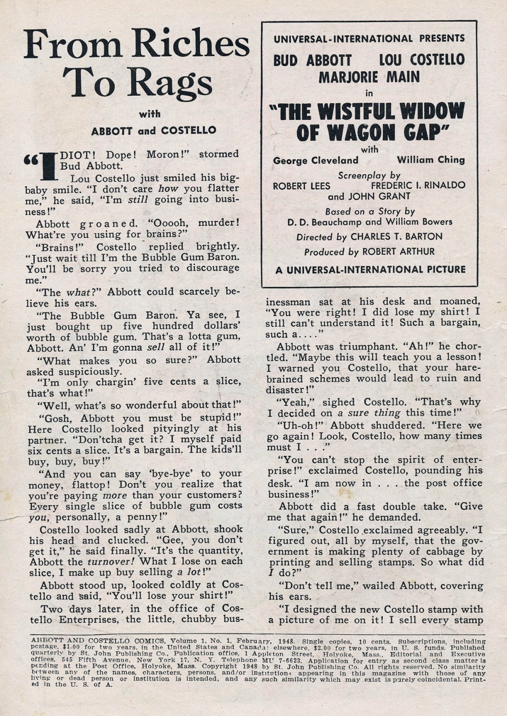 Funny Comic Strips - Abbott and Costello 001 (Feb 1948) 2