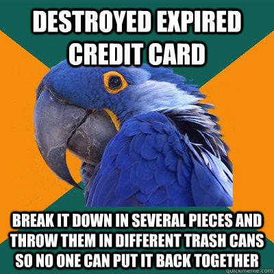 Funny Pictures of Paranoid Parrot - Expired Credit Card