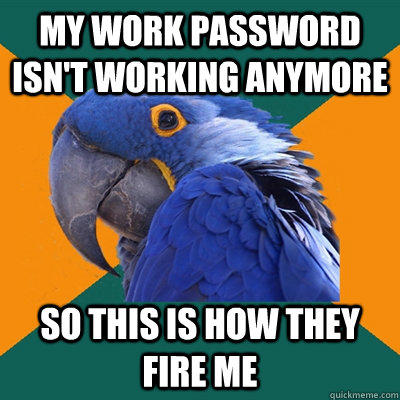 Funny Pictures of Paranoid Parrot - Work Password