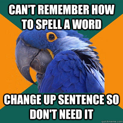 Funny Pictures of Paranoid Parrot -  Remember How To Spell
