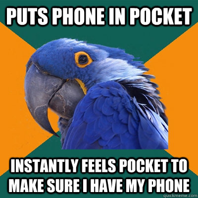 Paranoid Parrot About Phone In Pocket - Funny Pictures