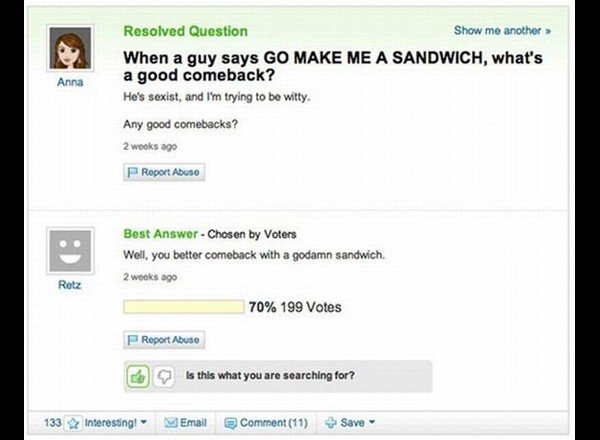 Best Comebacks About A Sandwich