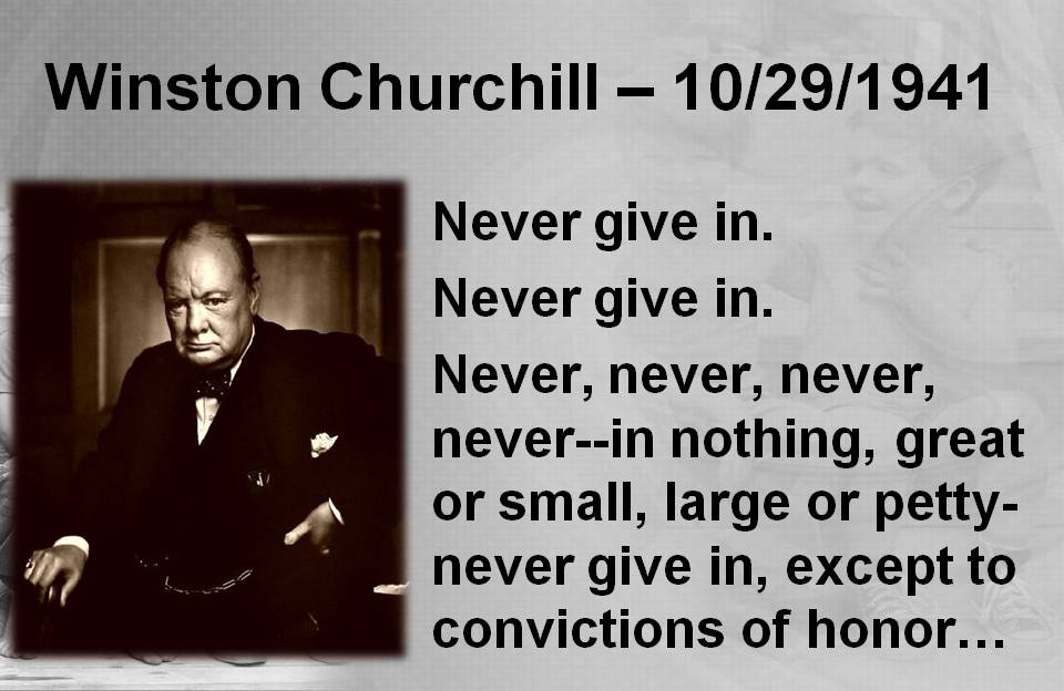 Winston Churchill Quotes - Never Give Up