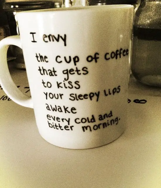 funny quotes about love written on coffee cup
