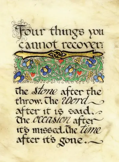 Irish Proverb About Unrecoverable Things