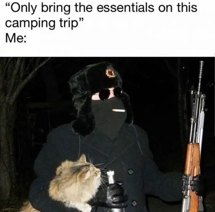 Funny Russian Meme About Camping Essentials