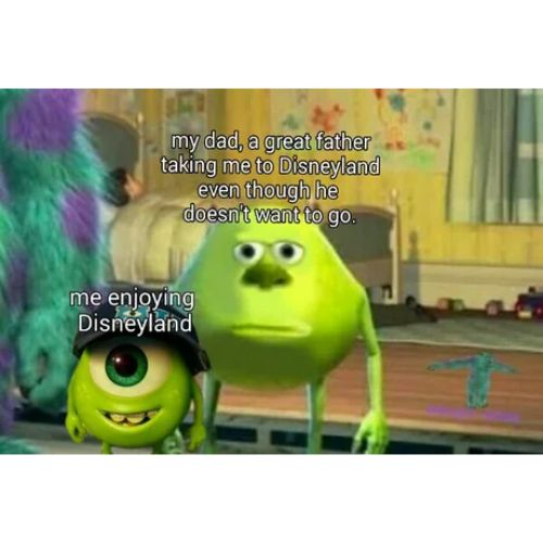 Mike Wazowski Two Eyes Meme About Disneyland