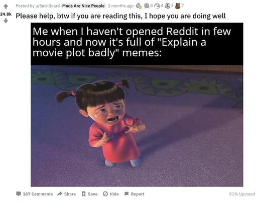 Monsters Inc Memes - Boo Crying - Reddit Reaction