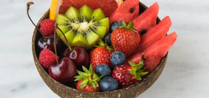 bowl of beautifully arranged fruits