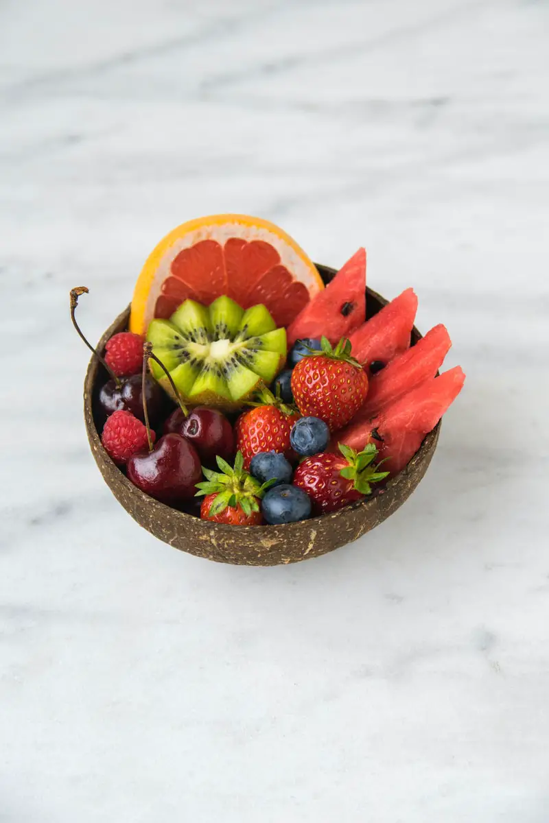 bowl of beautifully arranged fruits