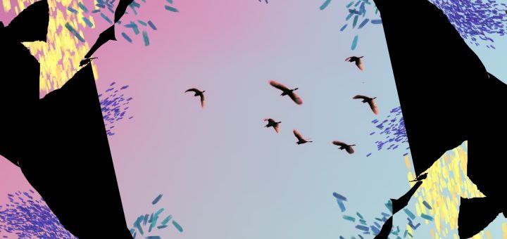 Dead Birds Falling From Sky Impressionist Artwork