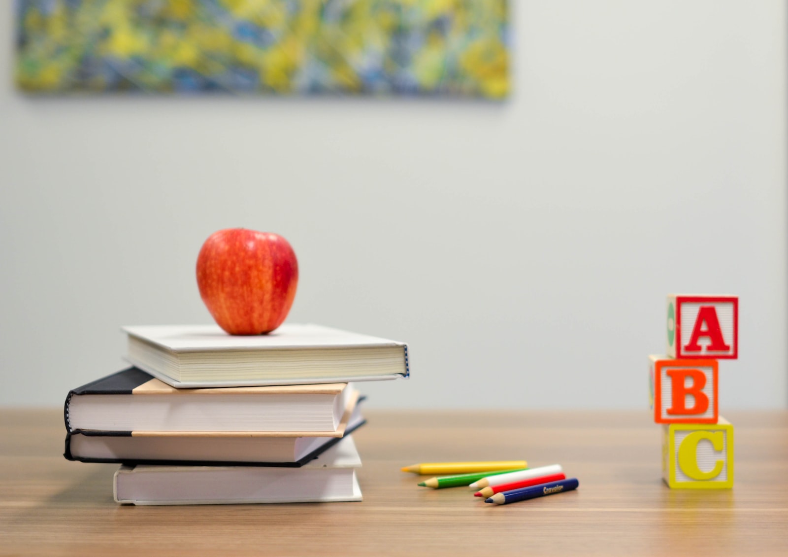 school supplies, including books and pencils