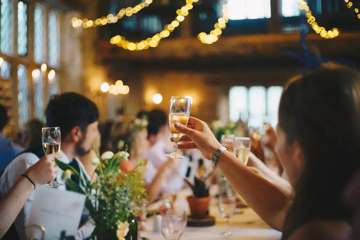 friends toasting with wine glasses