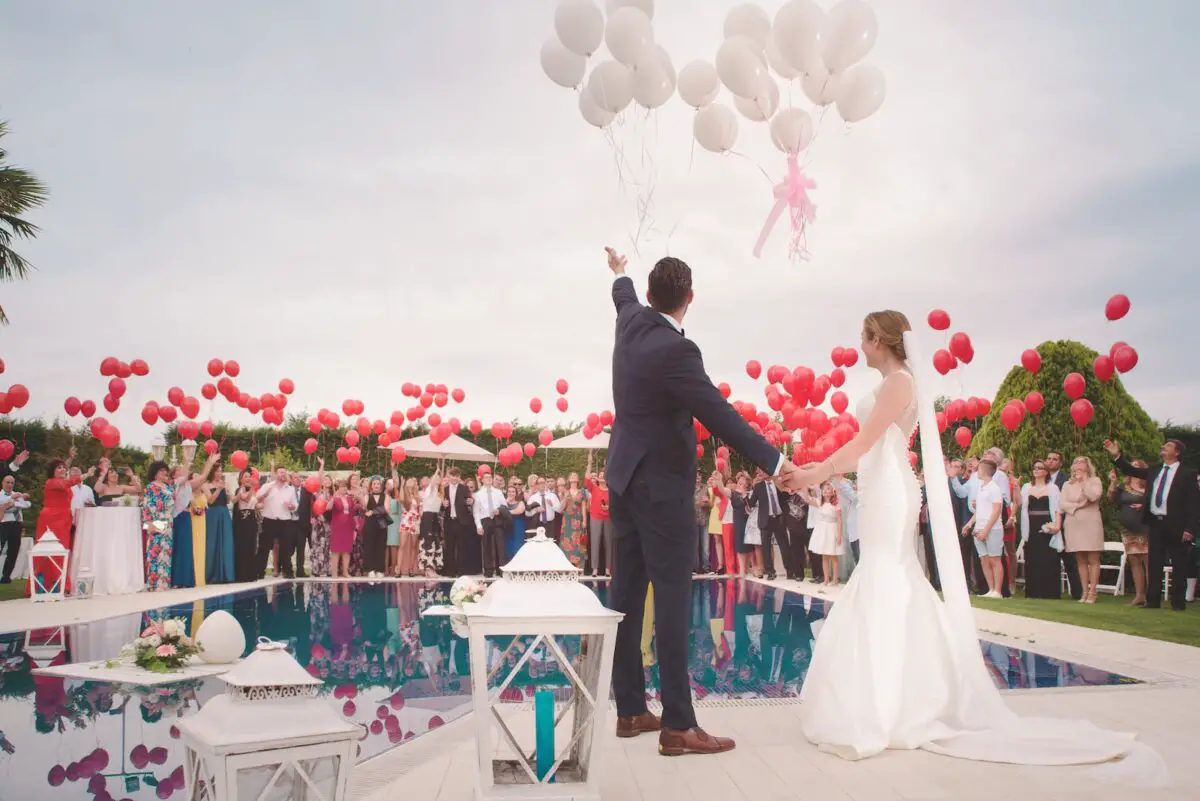 happy couple at wedding ceremony