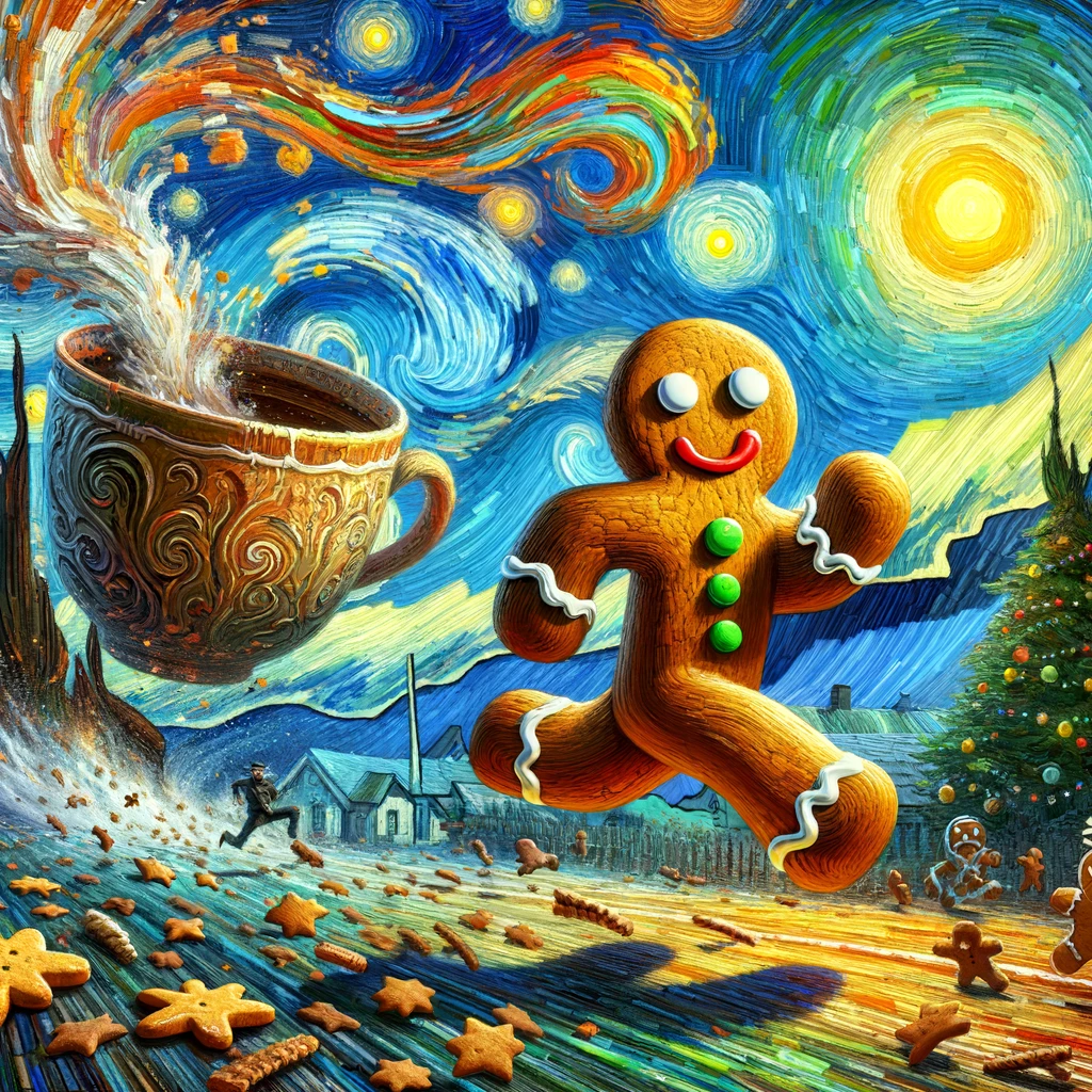 illustration that shows the essence of Gingerbread Man's Escape limerick