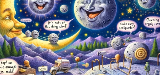 illustration that shows the essence of half moon puns that follow