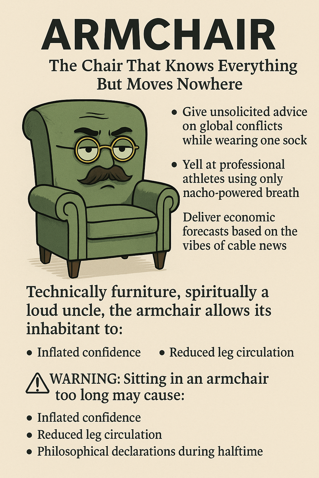 Armchair Definition: The Chair That Knows Everything But Moves Nowhere